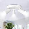 GY 3-Flame Round LED Ceiling Spotlight - 360° Adjustable Modern GU10 Spot Light for Kitchen, Hallway & Living Room (Black/White, Bulbs Not Included) - GY STORE