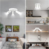 GY 3-Flame Round LED Ceiling Spotlight - 360° Adjustable Modern GU10 Spot Light for Kitchen, Hallway & Living Room (Black/White, Bulbs Not Included) - GY STORE